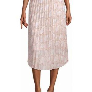 Worthington High Rise Midi Pleated Cream /White Python Skin Animal Skirt XXL NWT